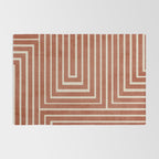 Dark Terracotta Geometric Design Artwork Rug Gallery Image 2