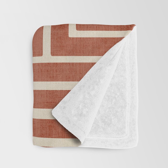 Dark Terracotta Geometric Design Artwork Throw Blanket Gallery Image 3