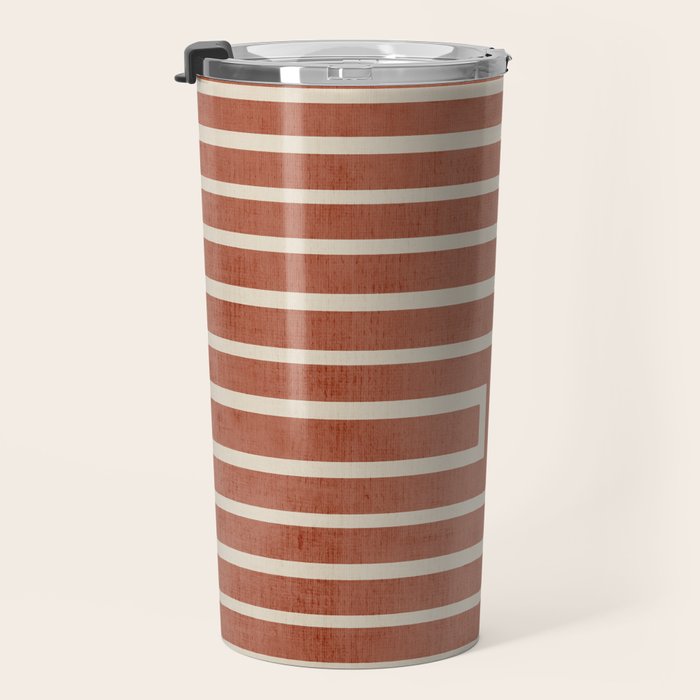 Dark Terracotta Geometric Design Artwork Travel Mug Gallery Image 3