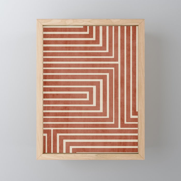 Dark Terracotta Geometric Design Artwork Mini Art Print Gallery Image 1