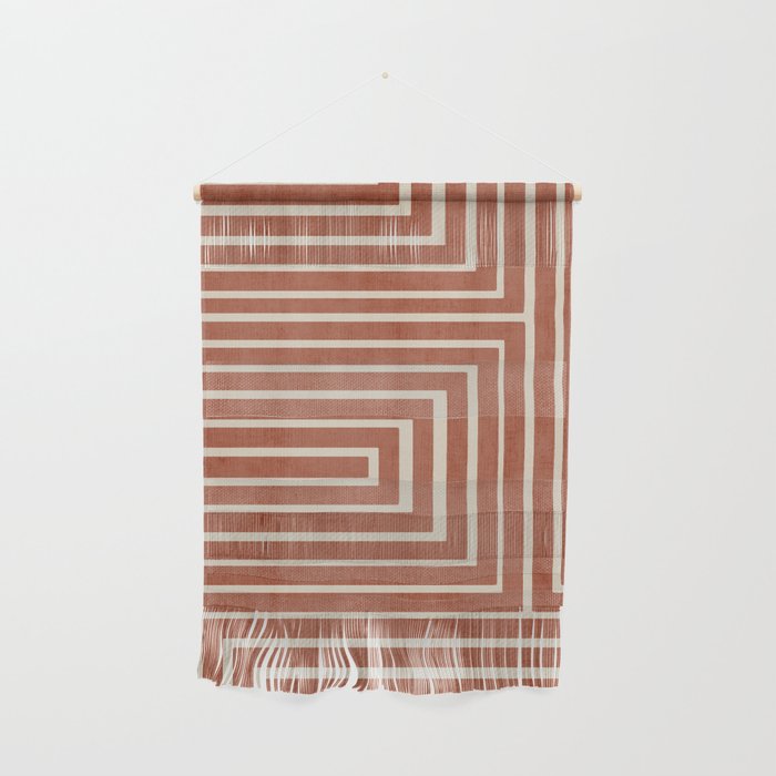 Dark Terracotta Geometric Design Artwork Wall Hanging Gallery Image 1