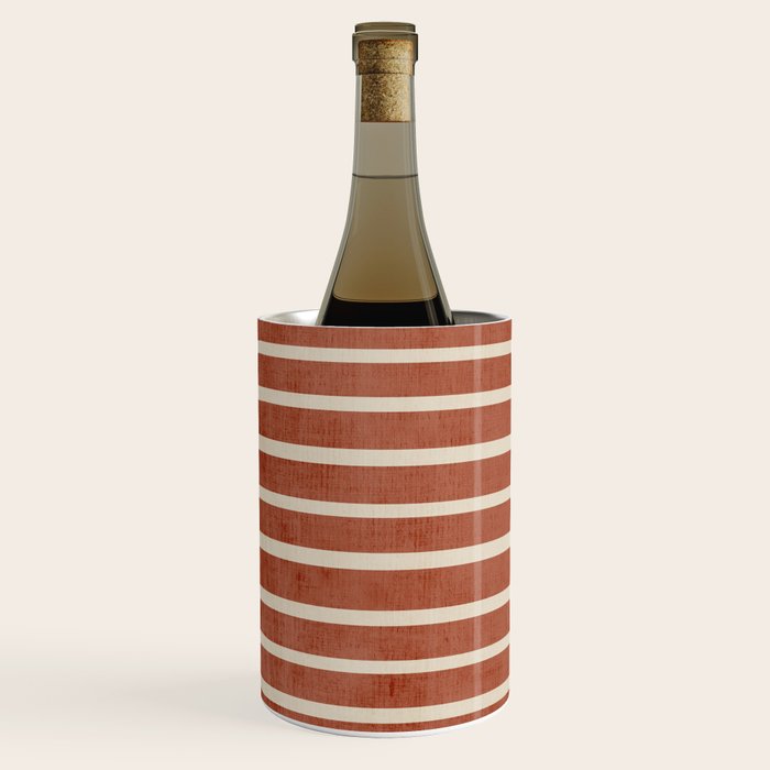 Dark Terracotta Geometric Design Artwork Wine Chiller Gallery Image 2
