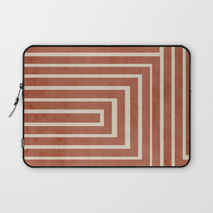 Dark Terracotta Geometric Design Artwork Laptop Sleeve Gallery Image 1