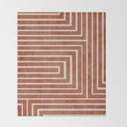Dark Terracotta Geometric Design Artwork Throw Blanket Gallery Image 2
