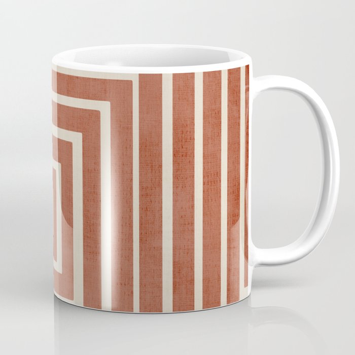 Dark Terracotta Geometric Design Artwork Coffee Mug Gallery Image 1