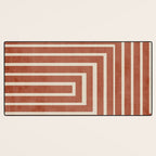 Dark Terracotta Geometric Design Artwork Desk Mat Gallery Image 3