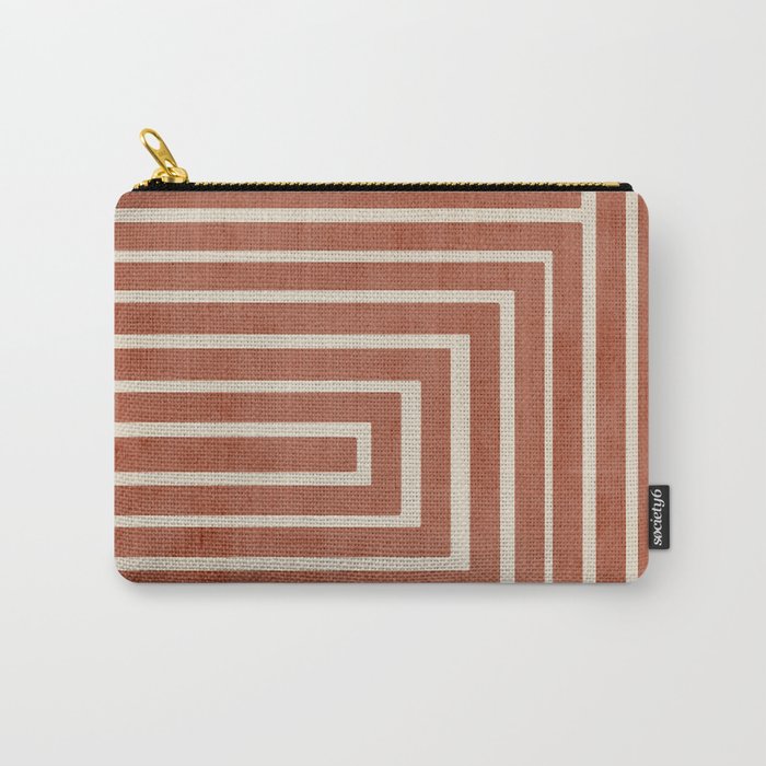 Dark Terracotta Geometric Design Artwork Carry All Pouch Gallery Image 1