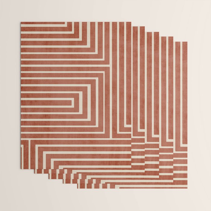 Dark Terracotta Geometric Design Artwork Wrapping Paper Gallery Image 3