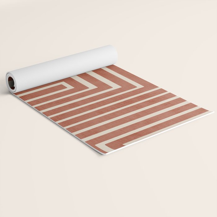 Dark Terracotta Geometric Design Artwork Yoga Mat Gallery Image 2