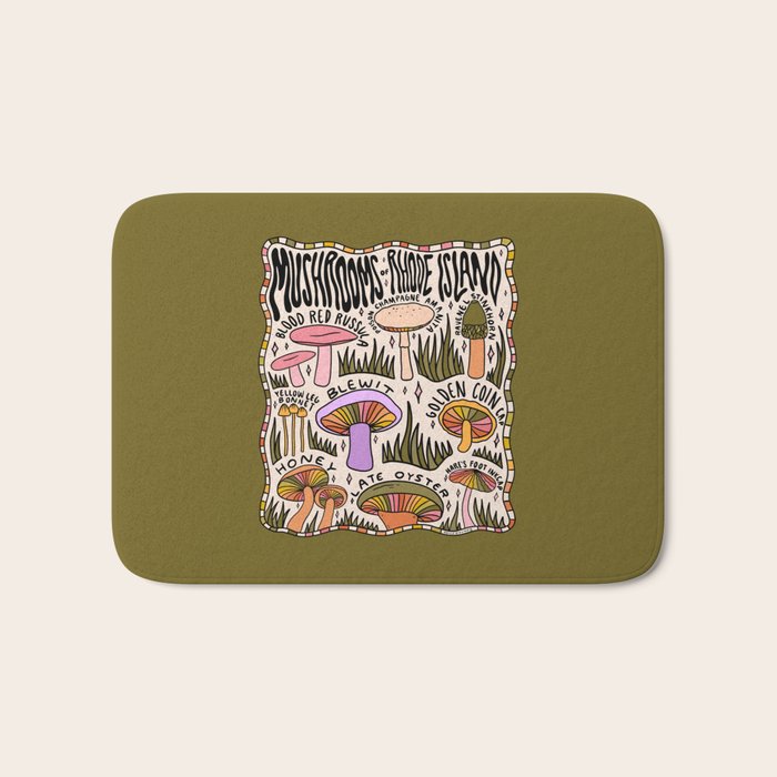 Mushrooms of Rhode Island Bath Mat Gallery Image 1