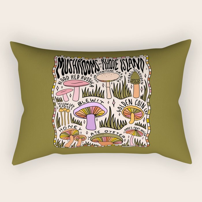 Mushrooms of Rhode Island Rectangular Pillow Gallery Image 2