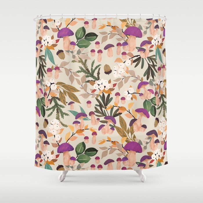 Magic mushroom forest H Shower Curtain Gallery Image 1