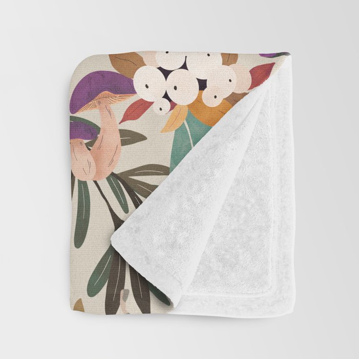 Magic mushroom forest H Throw Blanket Gallery Image 3