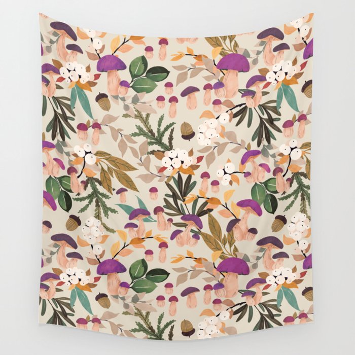 Magic mushroom forest H Wall Tapestry Gallery Image 4