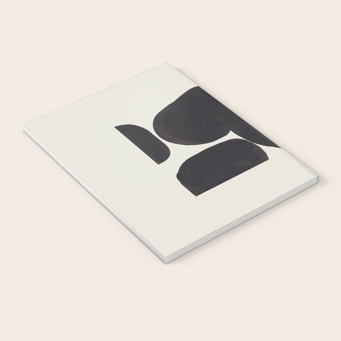 Black & White Minimalist Abstract Shapes Patterns Black Ink Painting Notebook Gallery Image 3