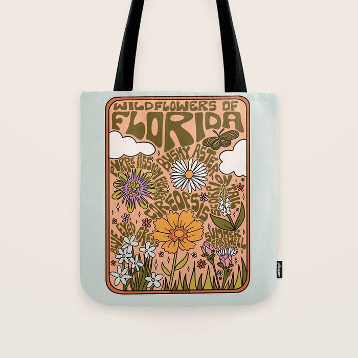 Florida Wildflowers Tote Bag Gallery Image 1