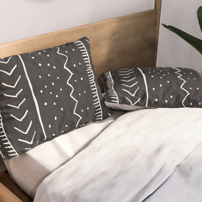 Cute Geometric Stripe in Black and White Pillow Sham Gallery Image 2