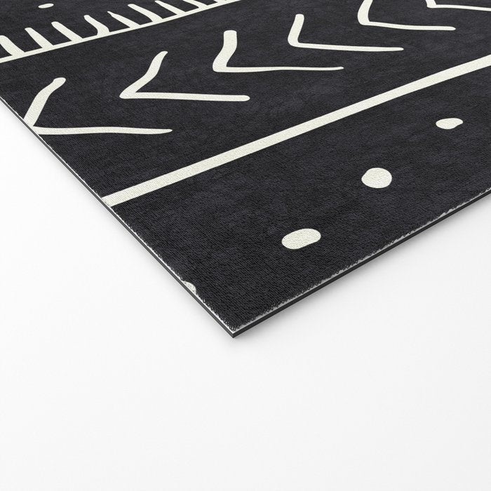 Cute Geometric Stripe in Black and White Welcome Mat Gallery Image 2