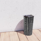 Cute Geometric Stripe in Black and White Travel Mug Gallery Image 4