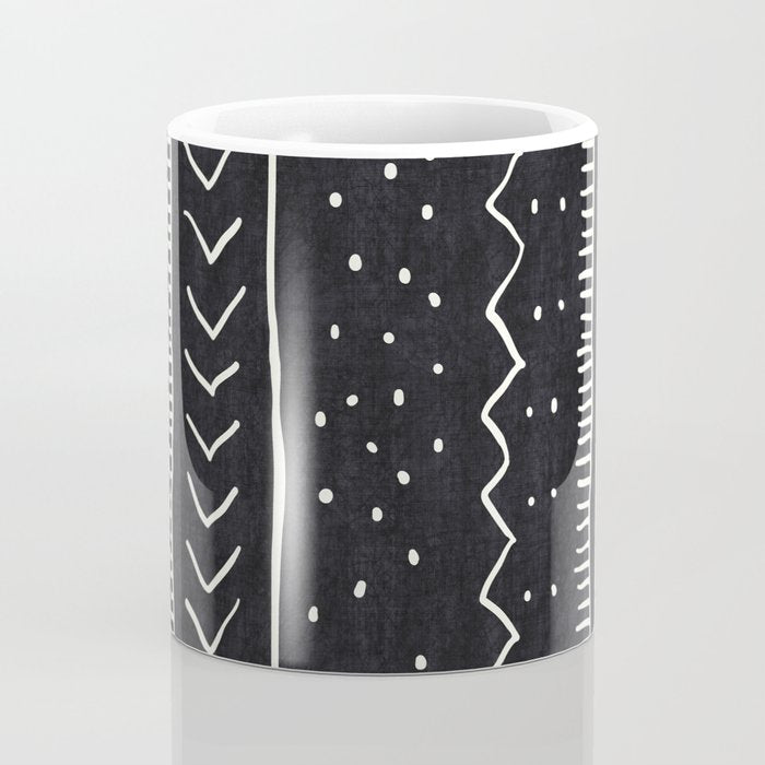 Cute Geometric Stripe in Black and White Coffee Mug Gallery Image 4