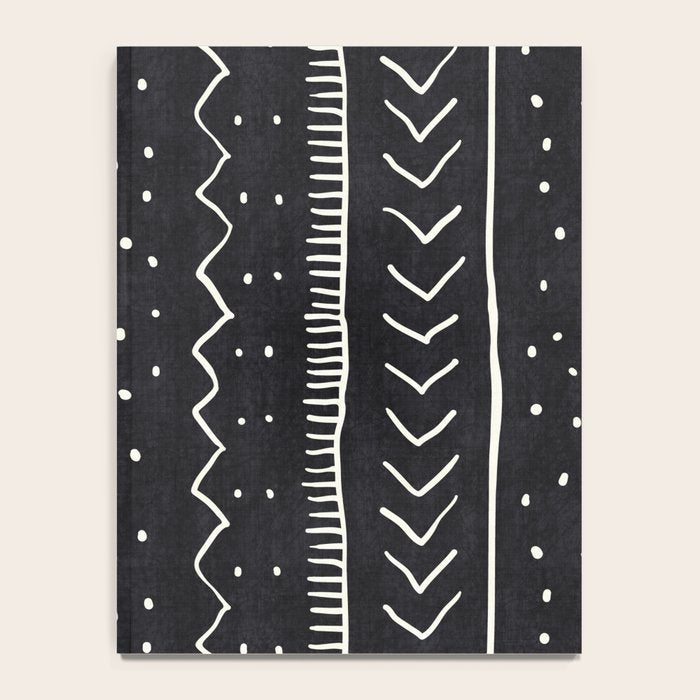 Cute Geometric Stripe in Black and White Notebook Gallery Image 4