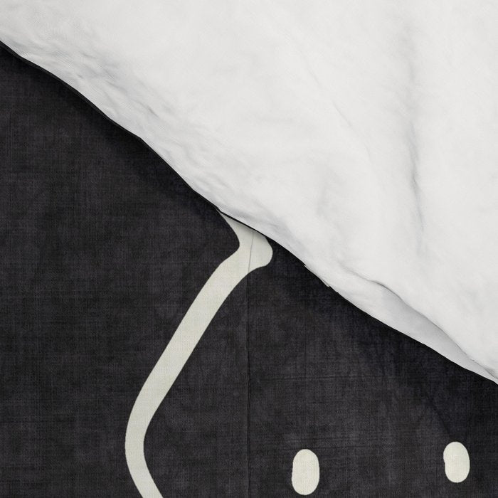 Cute Geometric Stripe in Black and White Comforter Gallery Image 4