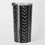 Cute Geometric Stripe in Black and White Travel Mug Gallery Image 3