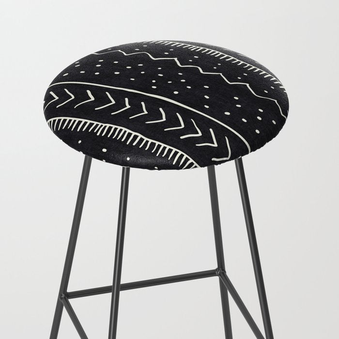 Cute Geometric Stripe in Black and White Stool Gallery Image 2