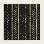 Cute Geometric Stripe in Black and White Wood Wall Art Gallery Image 1