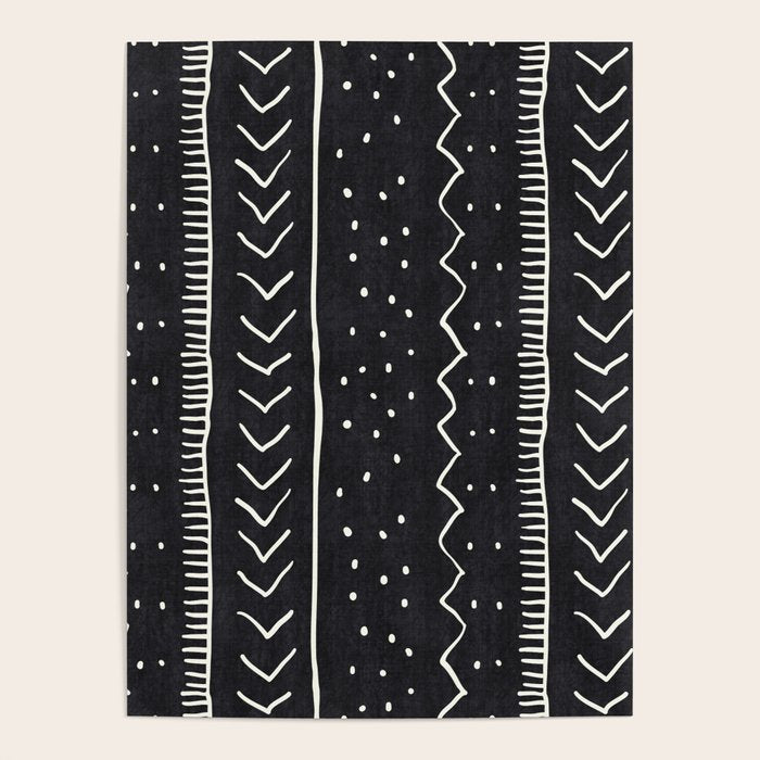 Cute Geometric Stripe in Black and White Poster Gallery Image 4