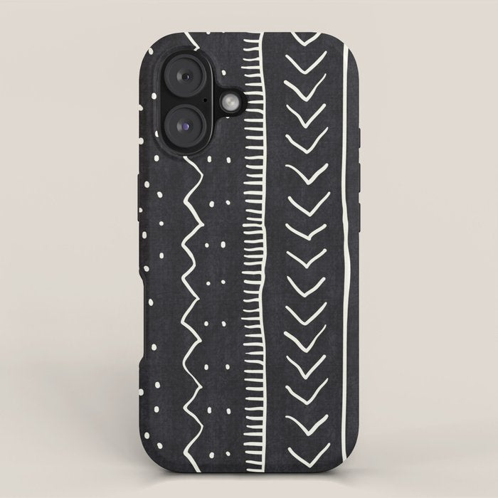 Cute Geometric Stripe in Black and White iPhone Case Gallery Image 1