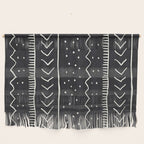 Cute Geometric Stripe in Black and White Wall Hanging Gallery Image 1