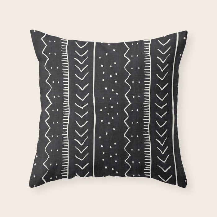 Cute Geometric Stripe in Black and White Throw Pillow Gallery Image 6