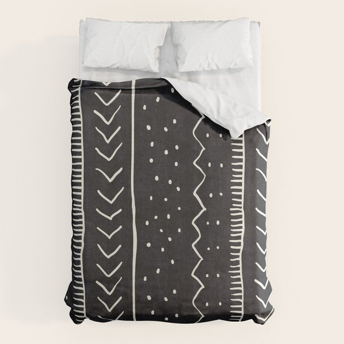 Cute Geometric Stripe in Black and White Duvet Cover Gallery Image 6