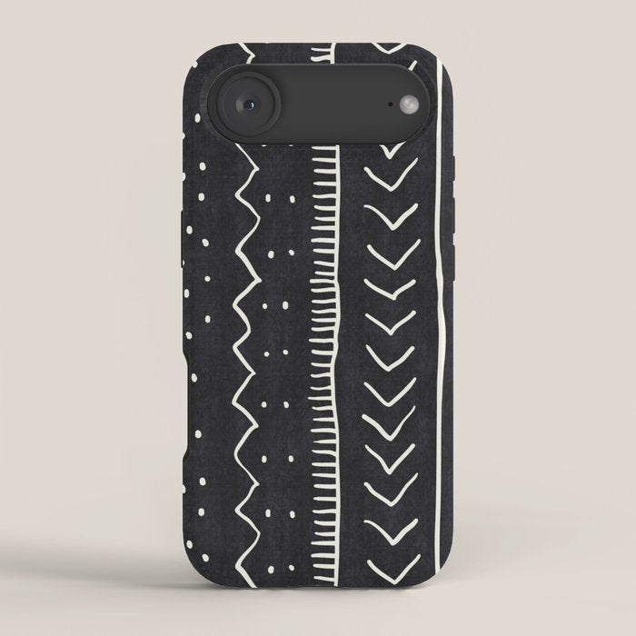 Cute Geometric Stripe in Black and White iPhone Case Gallery Image 2