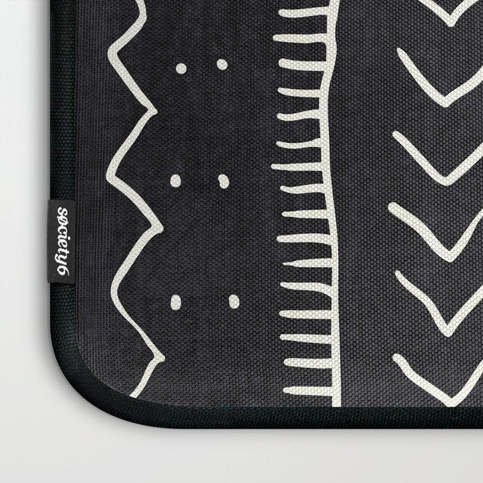 Cute Geometric Stripe in Black and White Laptop Sleeve Gallery Image 3