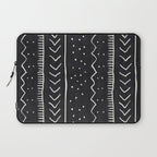 Cute Geometric Stripe in Black and White Laptop Sleeve Gallery Image 1