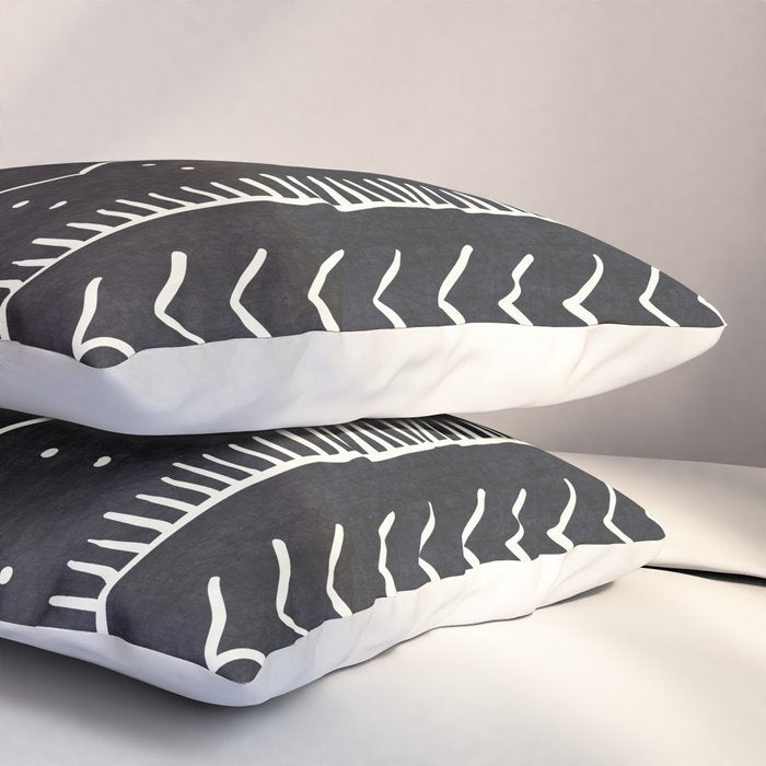 Cute Geometric Stripe in Black and White Pillow Sham Gallery Image 3
