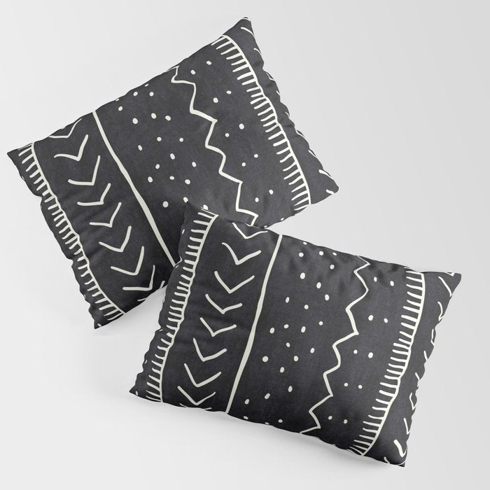 Cute Geometric Stripe in Black and White Pillow Sham Gallery Image 3