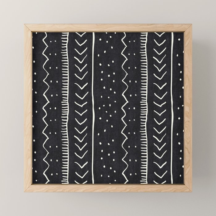 Cute Geometric Stripe in Black and White Mini Art Print Gallery Image 1