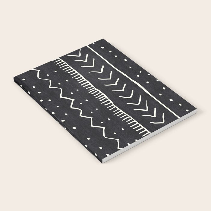 Cute Geometric Stripe in Black and White Notebook Gallery Image 2