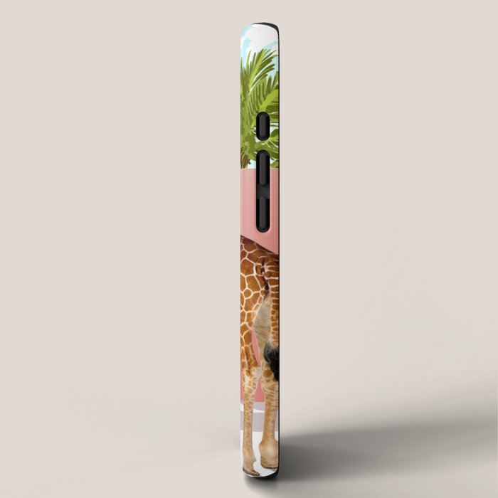Giraffe Villa | Contemporary Modern Architecture Digital Graphic Art | Wildlife Animals Palm Exotic iPhone Case Gallery Image 2