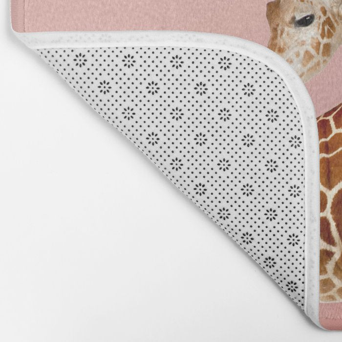 Giraffe Villa | Contemporary Modern Architecture Digital Graphic Art | Wildlife Animals Palm Exotic Bath Mat Gallery Image 2