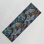 tropical blue night leaves Yoga Mat Gallery Image 1