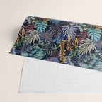 tropical blue night leaves Wrapping Paper Gallery Image 2