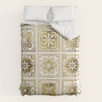 Talavera Mexican Tile - Gold Palette Duvet Cover Gallery Image 6