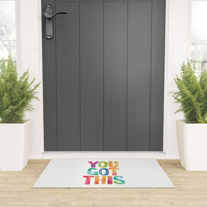 You Got This Rainbow Watercolor Welcome Mat Gallery Image 3