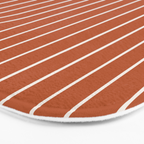 Minimal Line Curvature IX Red Mid Century Modern Arch Abstract Bath Mat Gallery Image 3