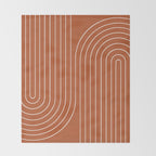 Minimal Line Curvature IX Red Mid Century Modern Arch Abstract Throw Blanket Gallery Image 2