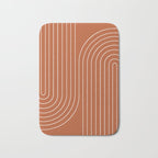 Minimal Line Curvature IX Red Mid Century Modern Arch Abstract Bath Mat Gallery Image 1